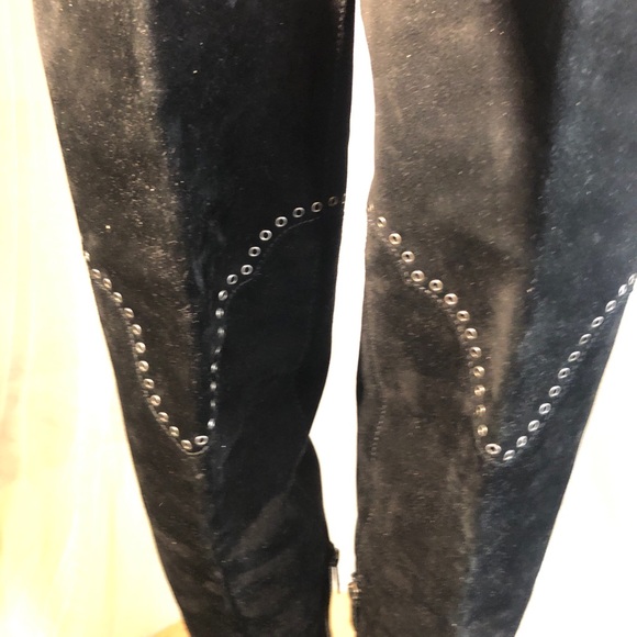 Frye boots suede rivet over the knee. Fold over leather. Size 6.5 - Picture 5 of 17